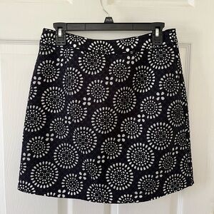 Michael Kors Black and White Patterned A-Line Skirt